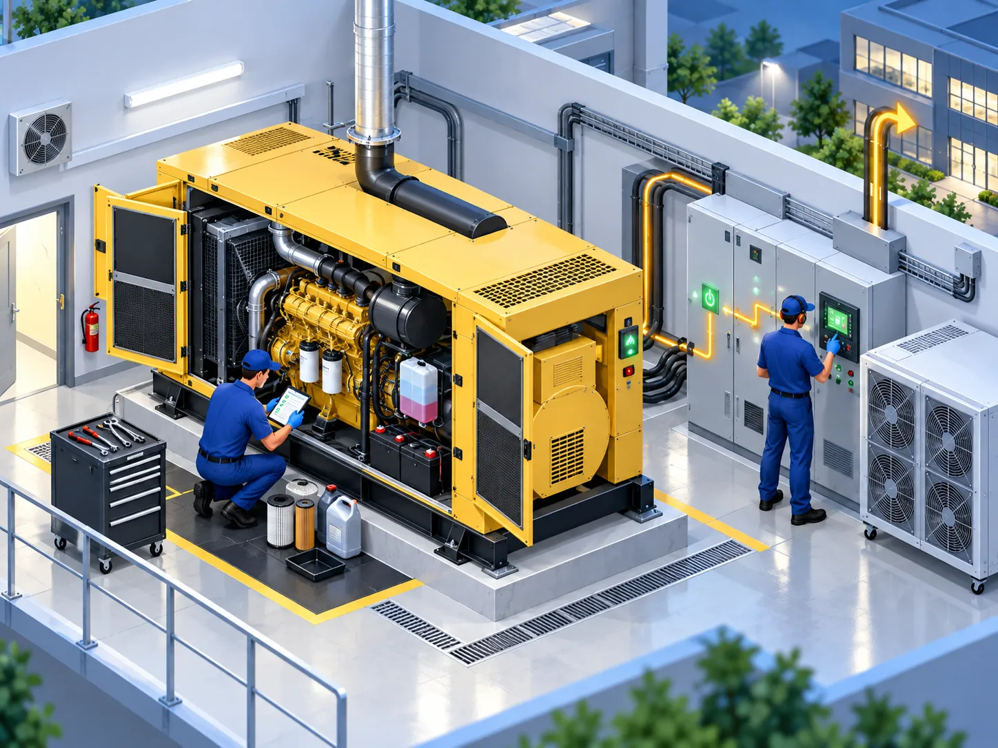 Mantenimiento preventivo a planta de energía de emergencia y tablero de transferencia