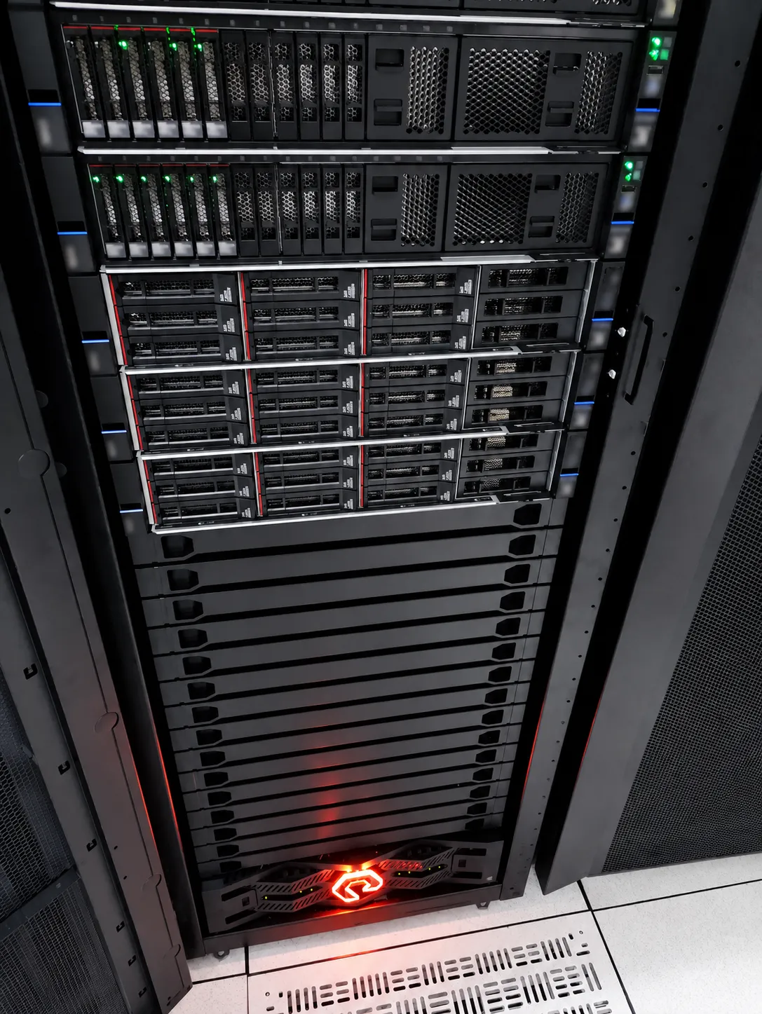 Servidores montados en rack con virtualización activa